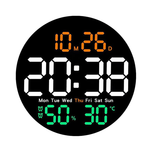 Round Digital Wall Clock