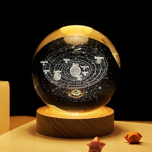 3D Crystal Ball Night Lamp(SOLAR SYSTEM)