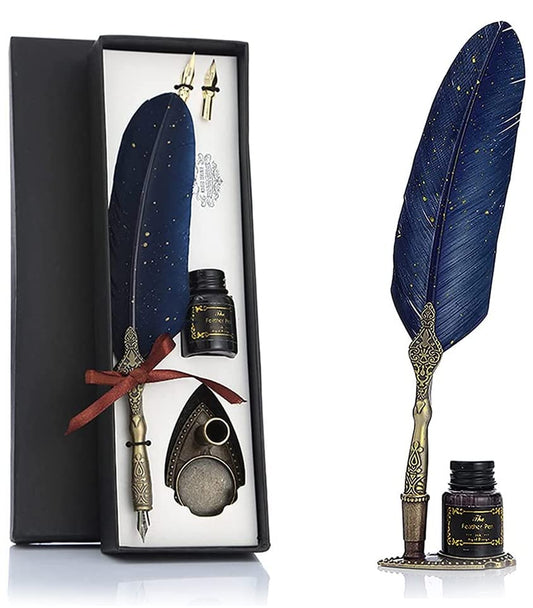 Vintage Carving Feather Pen Set