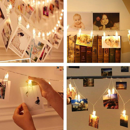 Clip LED String Lights for Photo Hanging