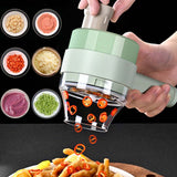 Multifunctional Handheld Electric Vegetable Cutter Set,4 in 1 Portable Electric Food Chopper, Kitchen Vegetable Slicer Dicer for Garlic Pepper Chili Onion Celery Ginger Meat