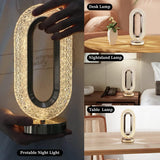 LED Oval Shaped Crystal Table Decorative Night Lamp